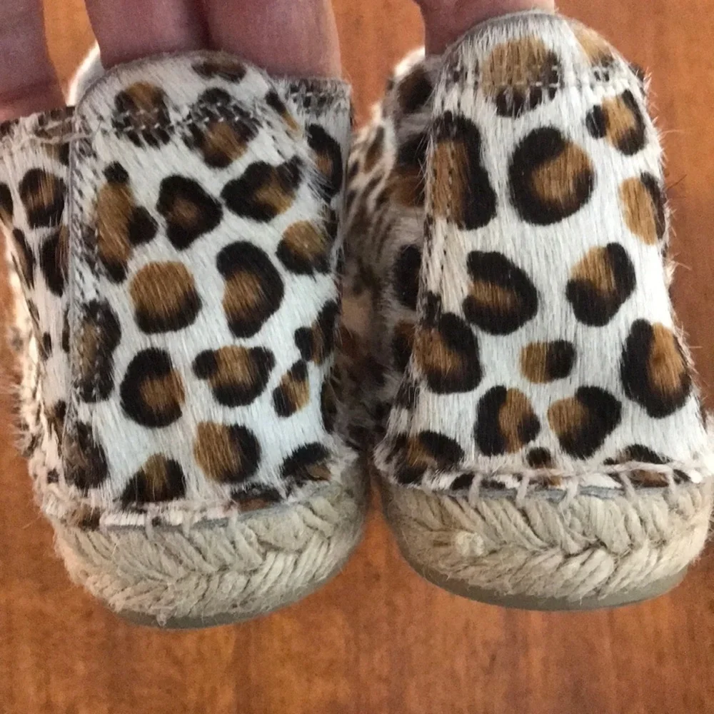 Manebi Leopard Print Pony Hair Espadrilles